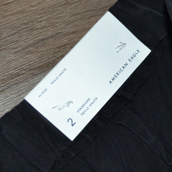 NWT American Eagle Trouser Charcoal Gray Hi-rise Pant Women Size 2 Regular - Picture 2 of 3